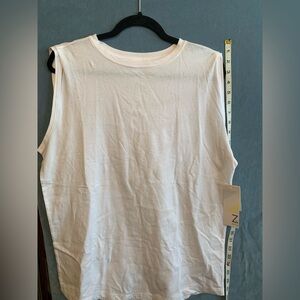 Zelle By‎ Zara NWT White cotton Sleeveless active wear top Size Small oversized